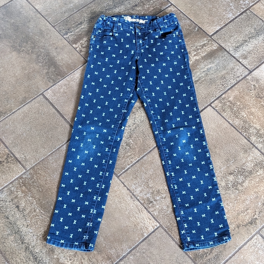 Parasuco Pattern Girl Jeans Size 12 Blue Denim